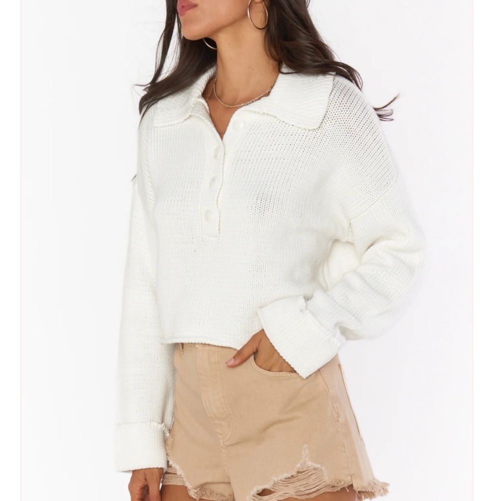 Show Me Your MuMu Crawford Cream Chunky Knit Sweater - Picture 1 of 6